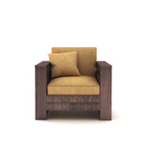 Sofia Solid Sheesham Wood Single Seater Sofa (Walnut Finish)